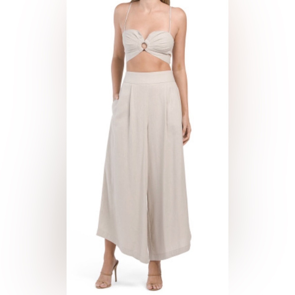 7 For All Mankind Linen Wrap Bralette Crop Top - Large